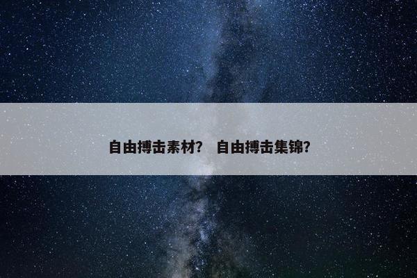 自由搏击素材？ 自由搏击集锦？