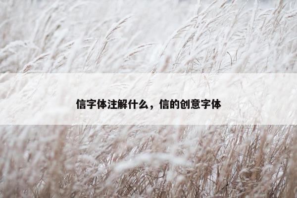 信字体注解什么，信的创意字体