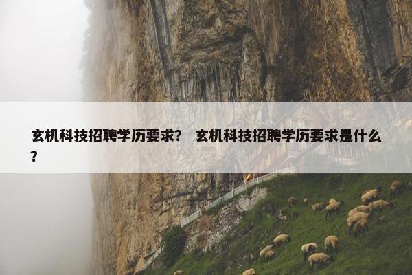 玄机科技招聘学历要求？ 玄机科技招聘学历要求是什么？