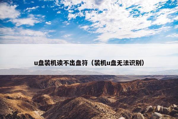 u盘装机读不出盘符（装机u盘无法识别）