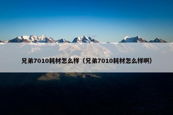 兄弟7010耗材怎么样（兄弟7010耗材怎么样啊）