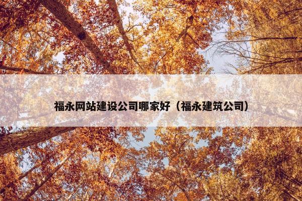福永网站建设公司哪家好（福永建筑公司）