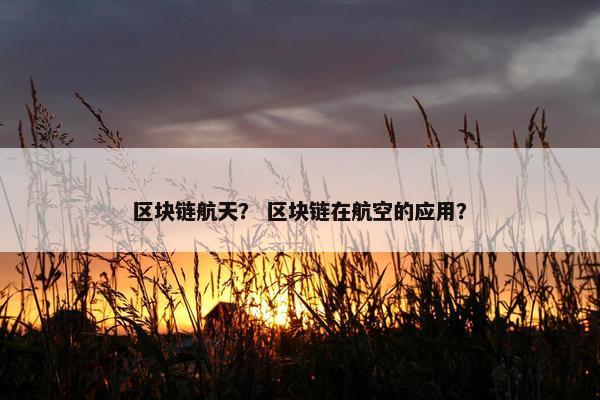 区块链航天？ 区块链在航空的应用？