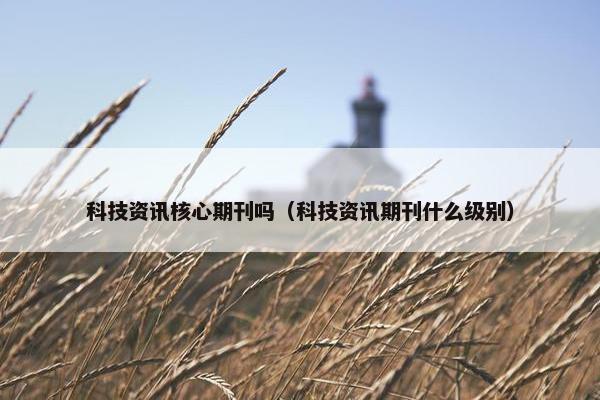 科技资讯核心期刊吗（科技资讯期刊什么级别）