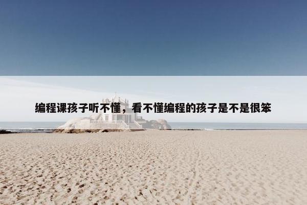 编程课孩子听不懂，看不懂编程的孩子是不是很笨