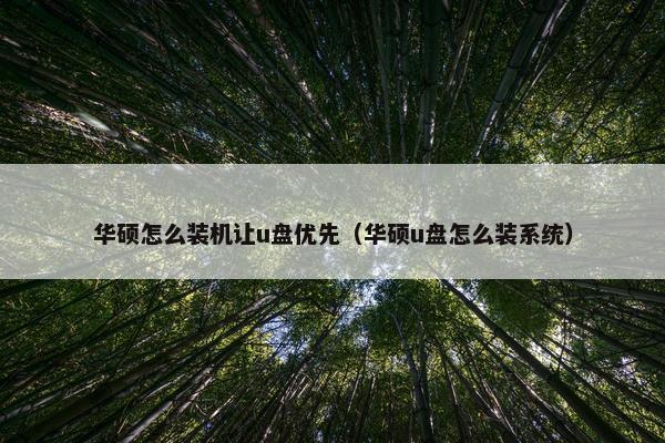 华硕怎么装机让u盘优先（华硕u盘怎么装系统）
