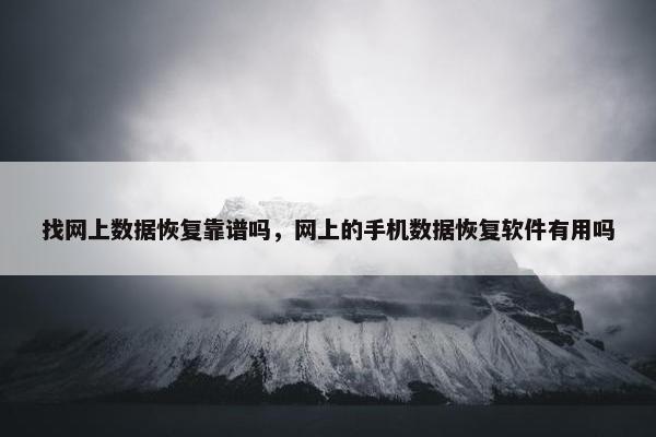 找网上数据恢复靠谱吗，网上的手机数据恢复软件有用吗