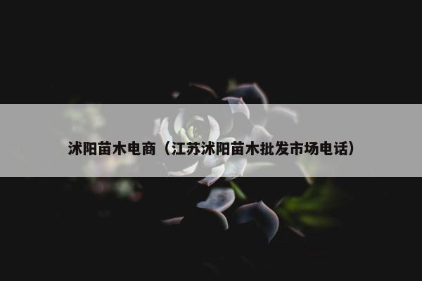 沭阳苗木电商（江苏沭阳苗木批发市场电话）