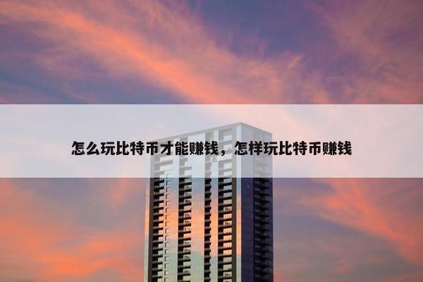 怎么玩比特币才能赚钱，怎样玩比特币赚钱