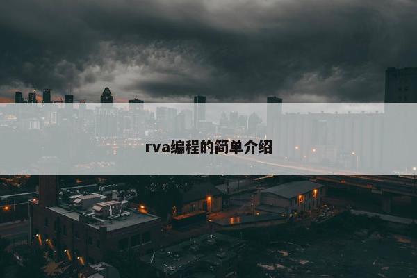 rva编程的简单介绍