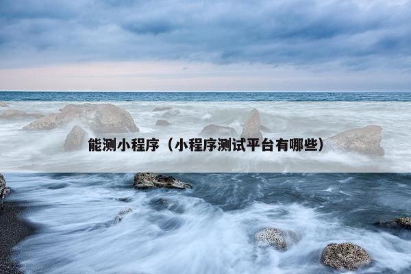 能测小程序（小程序测试平台有哪些）