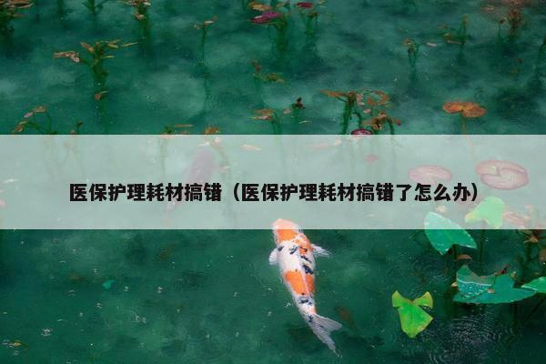 医保护理耗材搞错（医保护理耗材搞错了怎么办）