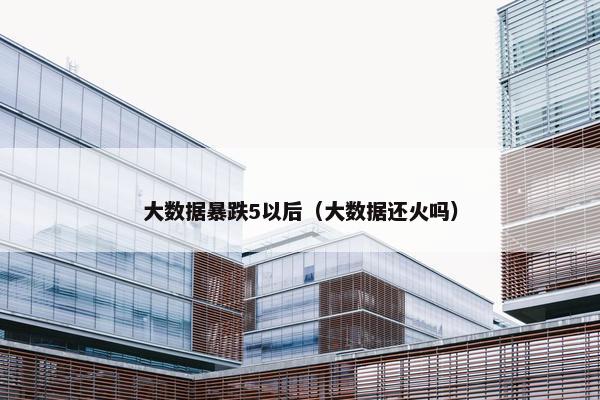 大数据暴跌5以后（大数据还火吗）