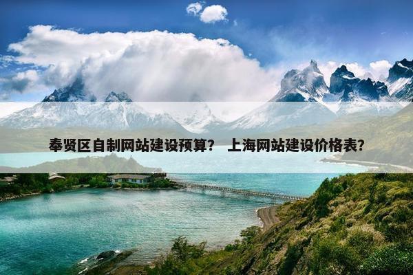 奉贤区自制网站建设预算？ 上海网站建设价格表？