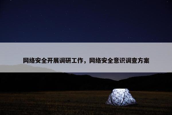 网络安全开展调研工作，网络安全意识调查方案