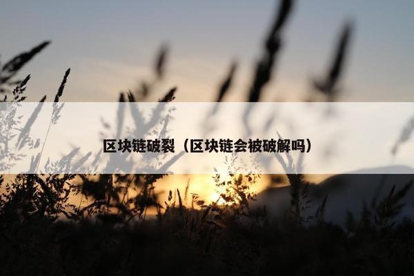 区块链破裂（区块链会被破解吗）