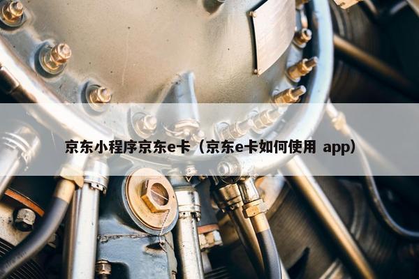 京东小程序京东e卡（京东e卡如何使用 app）