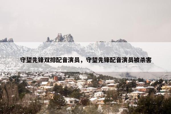 守望先锋双排配音演员，守望先锋配音演员被杀害