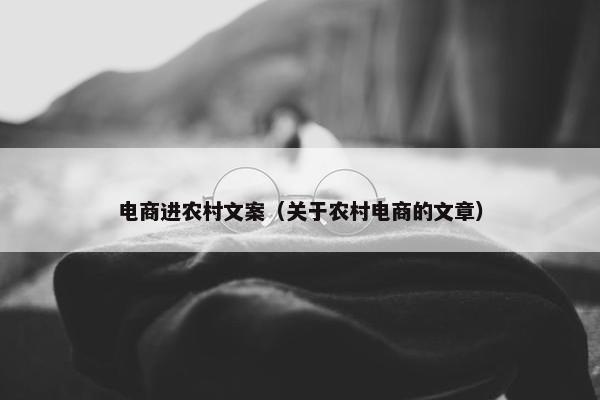电商进农村文案（关于农村电商的文章）