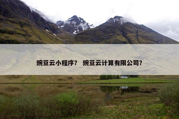 豌豆云小程序？ 豌豆云计算有限公司？