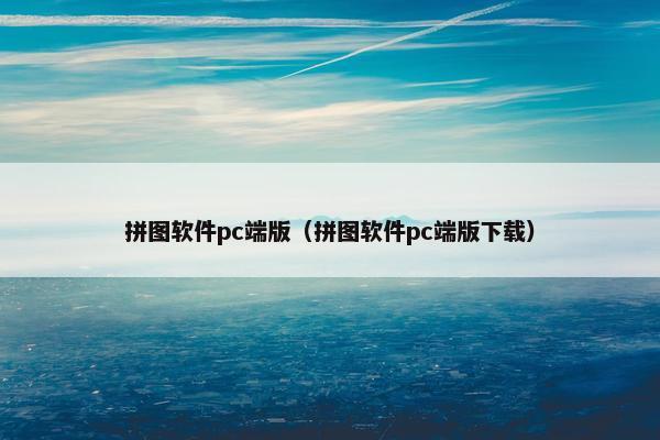 拼图软件pc端版（拼图软件pc端版下载）