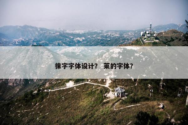 徕字字体设计？ 莱的字体？