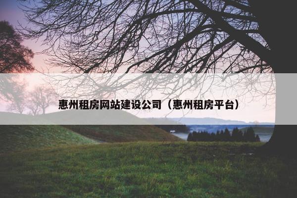 惠州租房网站建设公司（惠州租房平台）