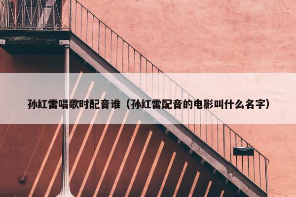 孙红雷唱歌时配音谁（孙红雷配音的电影叫什么名字）
