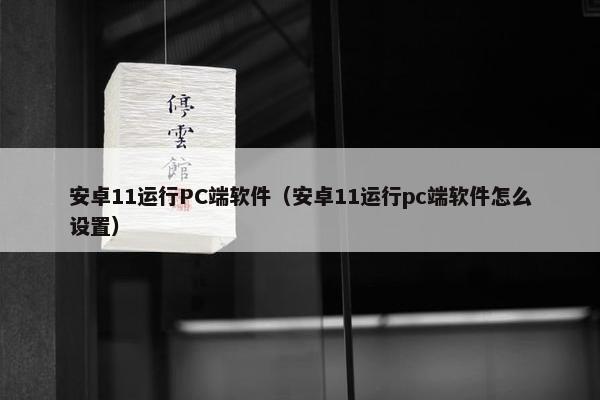安卓11运行PC端软件（安卓11运行pc端软件怎么设置）