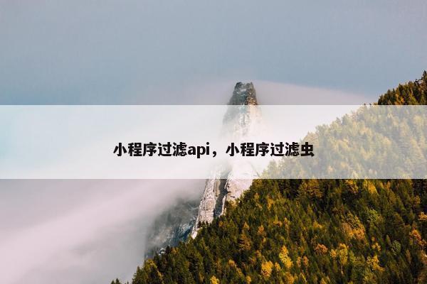 小程序过滤api，小程序过滤虫