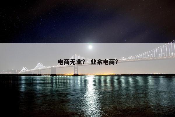 电商无业？ 业余电商？