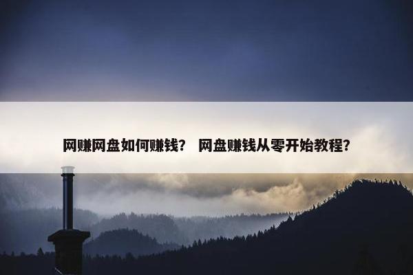 网赚网盘如何赚钱？ 网盘赚钱从零开始教程？