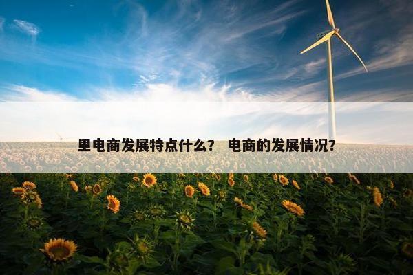 里电商发展特点什么？ 电商的发展情况？