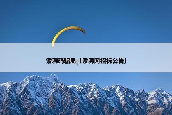 索源码骗局（索源网招标公告）
