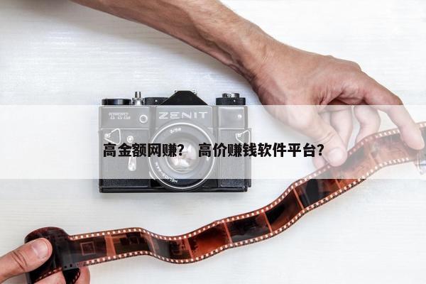 高金额网赚？ 高价赚钱软件平台？