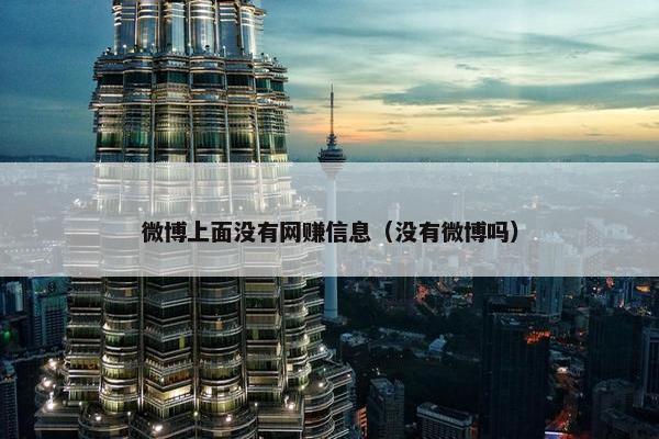 微博上面没有网赚信息（没有微博吗）