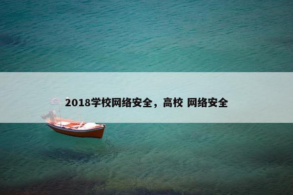 2018学校网络安全，高校 网络安全