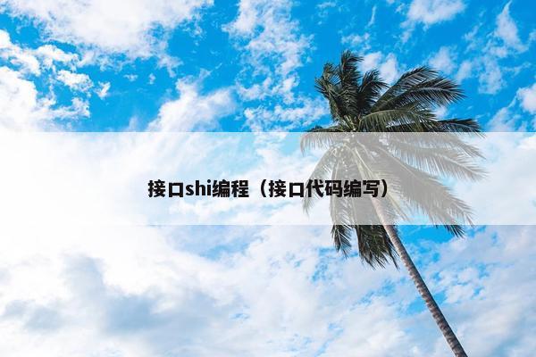 接口shi编程（接口代码编写）