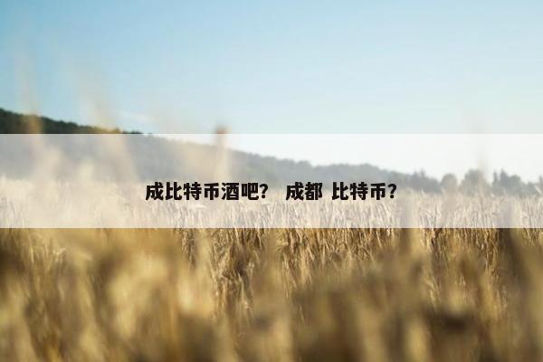 成比特币酒吧？ 成都 比特币？