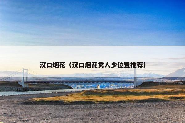 汉口烟花（汉口烟花秀人少位置推荐）