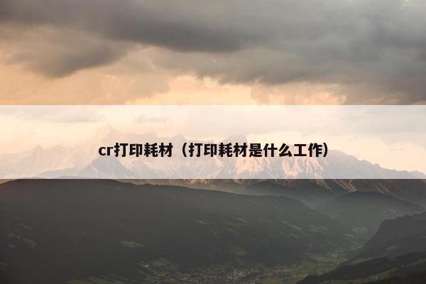 cr打印耗材（打印耗材是什么工作）