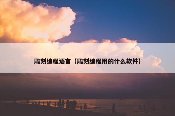 雕刻编程语言（雕刻编程用的什么软件）