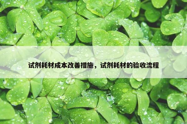 试剂耗材成本改善措施，试剂耗材的验收流程