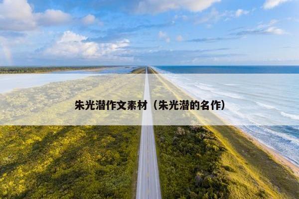 朱光潜作文素材（朱光潜的名作）