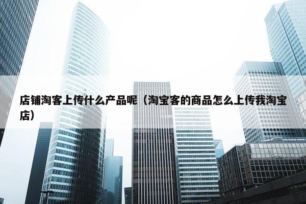店铺淘客上传什么产品呢（淘宝客的商品怎么上传我淘宝店）