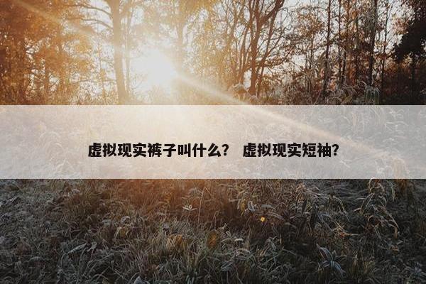虚拟现实裤子叫什么？ 虚拟现实短袖？