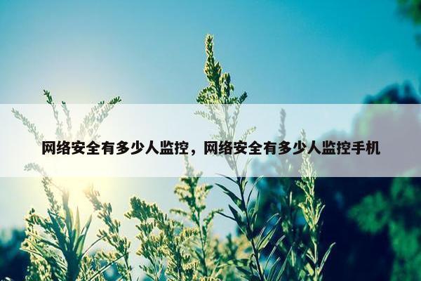 网络安全有多少人监控，网络安全有多少人监控手机
