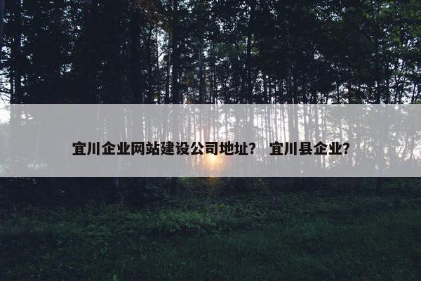 宜川企业网站建设公司地址？ 宜川县企业？