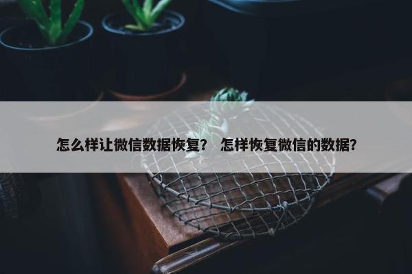 怎么样让微信数据恢复？ 怎样恢复微信的数据？
