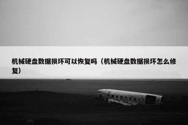 机械硬盘数据损坏可以恢复吗（机械硬盘数据损坏怎么修复）